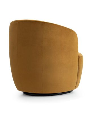 Velvet Swivel Barrel Accent Chair 27 Inch Wide Upholstered 1 Piece