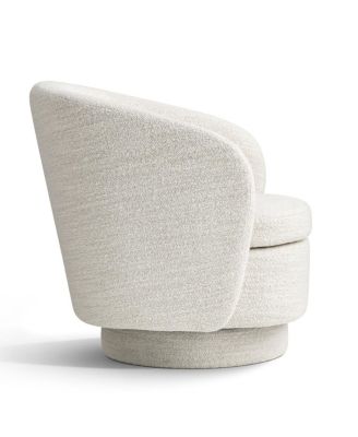 30.5" Swivel Tub Accent Chair, Woven Fabric Barrel Armchair, 1 Pc