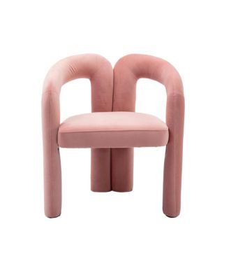 Velvet Accent Chair Set of 2, Barrel Chairs with Curved Backrest and Elephant Feet for Living Room Decor