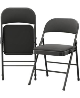 2-Pack Commercial Folding Chairs, Padded, Stackable, Steel Frame, For Indoor/Outdoor Use