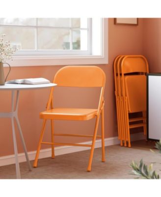 8-Pack All-Steel Folding Chairs with Backrest, Heavy Duty Metal, 350 lb Capacity, Portable for Indoor/Outdoor