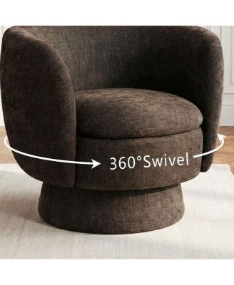 31 Wide Swivel Barrel Accent Chair, 360degree(s) Upholstered Armchair, 1 Pc