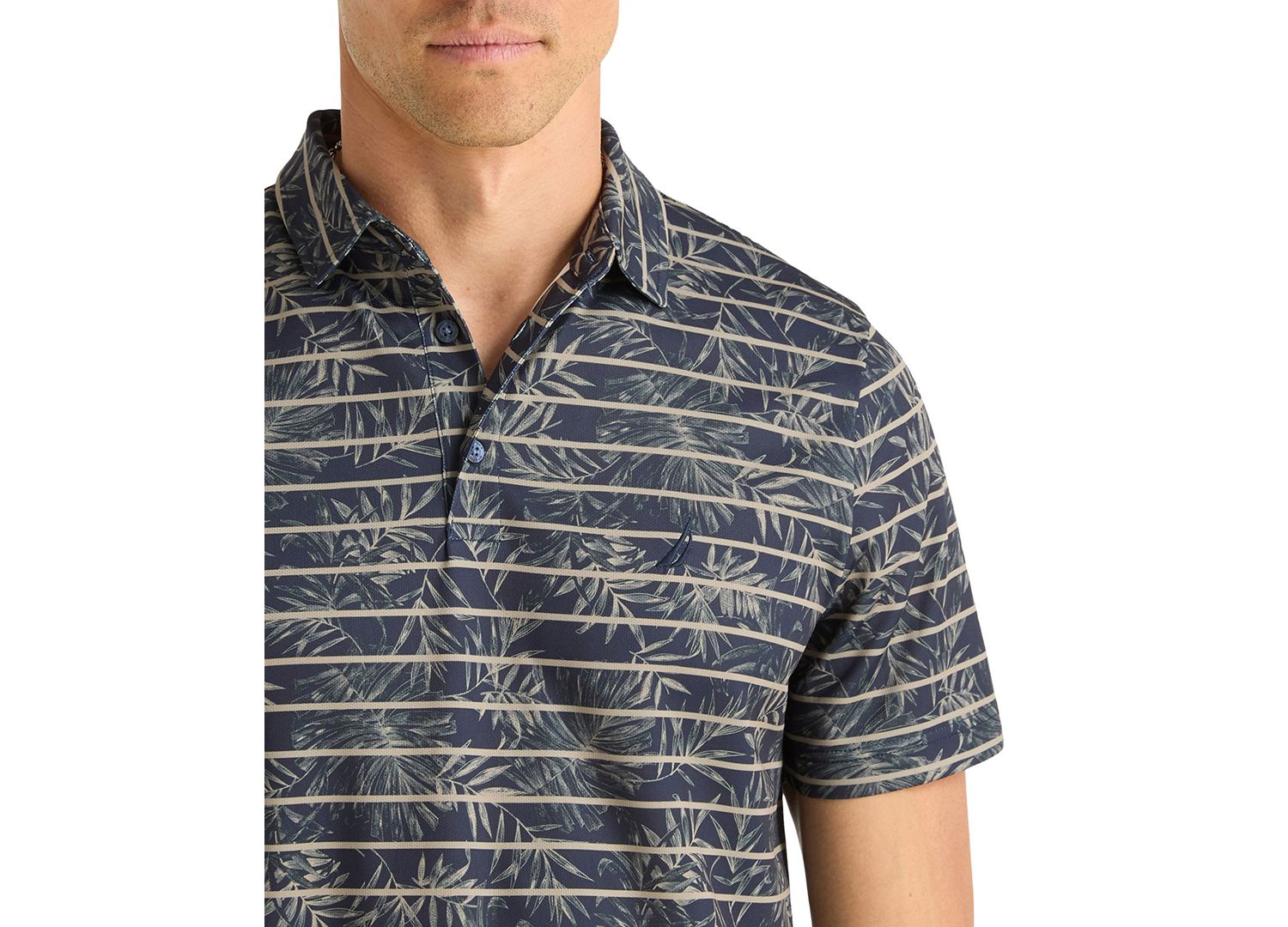 Men's Leaf Stripe Classic-Fit Golf Polo Shirt