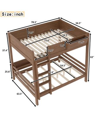 Streamdale Wood Bunk Bed w/ Storage, Bookshelf, Ladder, Rails