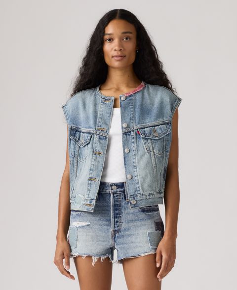 Женские куртки Levi's Premium Women's Relaxed-Fit Sleeveless Trucker Jacket