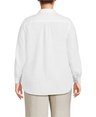 Plus Size Linen Long Sleeve Feminine Shirt