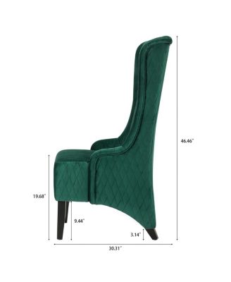 Velvet High-Back Accent Chair