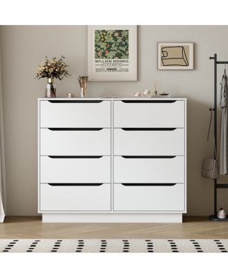 8-Drawer Dresser, 47.2"W Wooden Chest for Bedroom