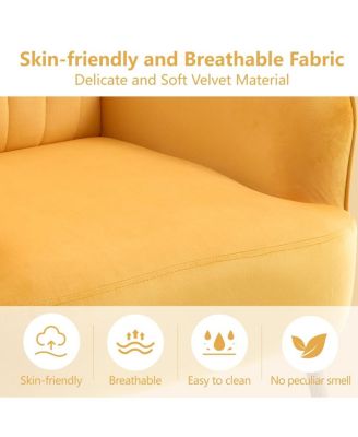 Velvet Accent Chair with Metal Legs