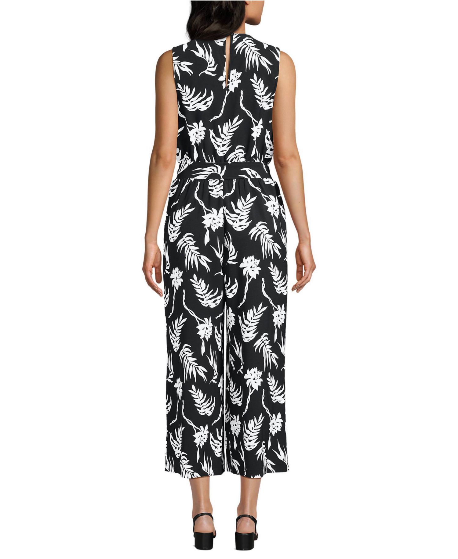 Women's Sleeveless Creaseless Wrap Jumpsuit with Smocked Waist