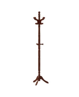 GOUUN Solid Rubber Wood Freestanding Coat Tree with 11 Hooks and 3 ...