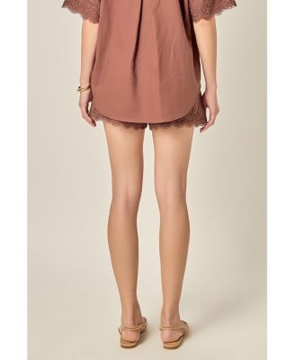 Women's Linen Lace Shorts