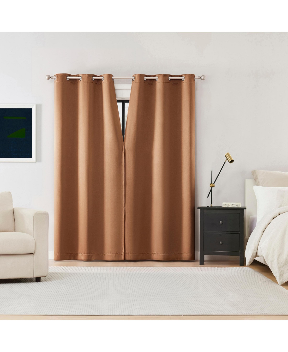Sun Zero Sheridan Magnetic Closure Blackout Grommet Curtain Panel Pair