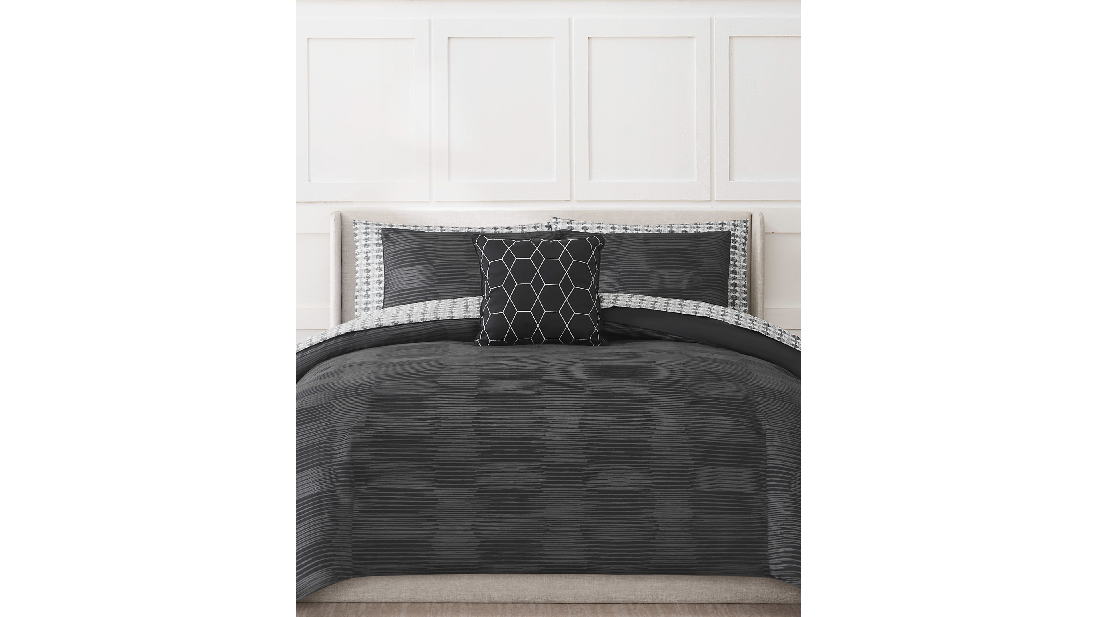 Nine West Oslo Stripe Bed in a Bag 8-Pc. Comforter Set, King
