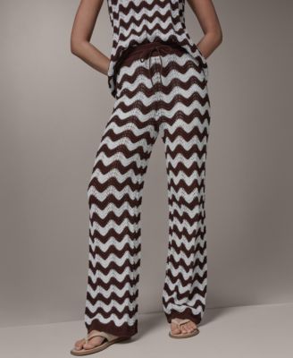 Women's Scallop Stripe Pointelle Pants