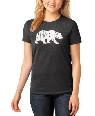 Women's Premium Blend Yosemite Bear Word Art T-Shirt