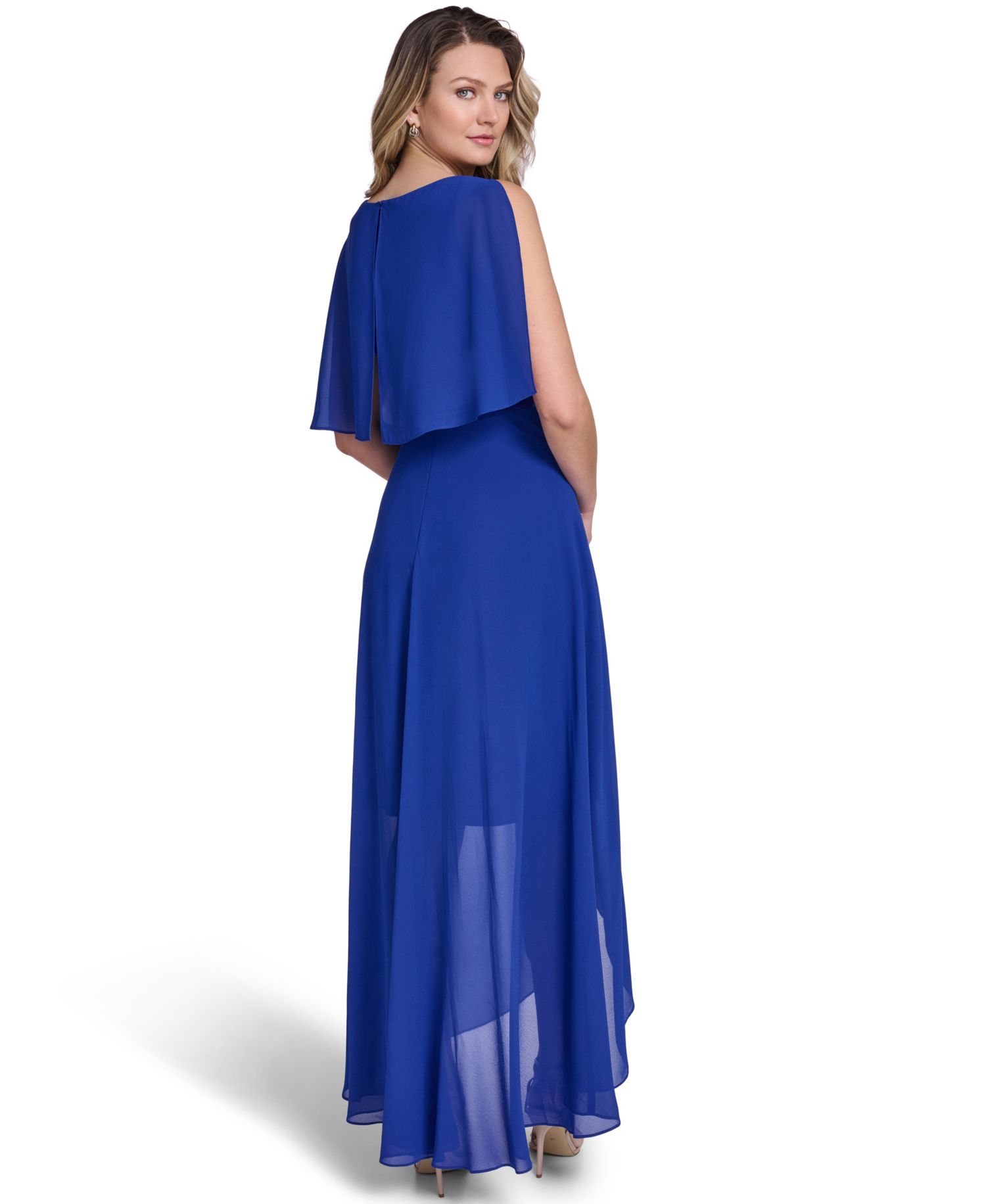 Women's Boat Neck High-Low Maxi Dress