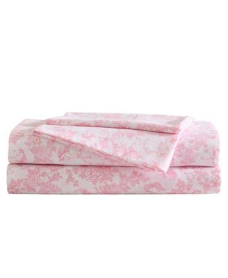 Laura Ashley Toile Unicorn Microfiber 3-Piece Sheet Set, Twin