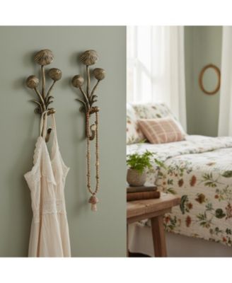 2pcs Metal 3D Mushroom Coat Hooks for Entryway Bathroom Bedroom Farmhouse Decoration