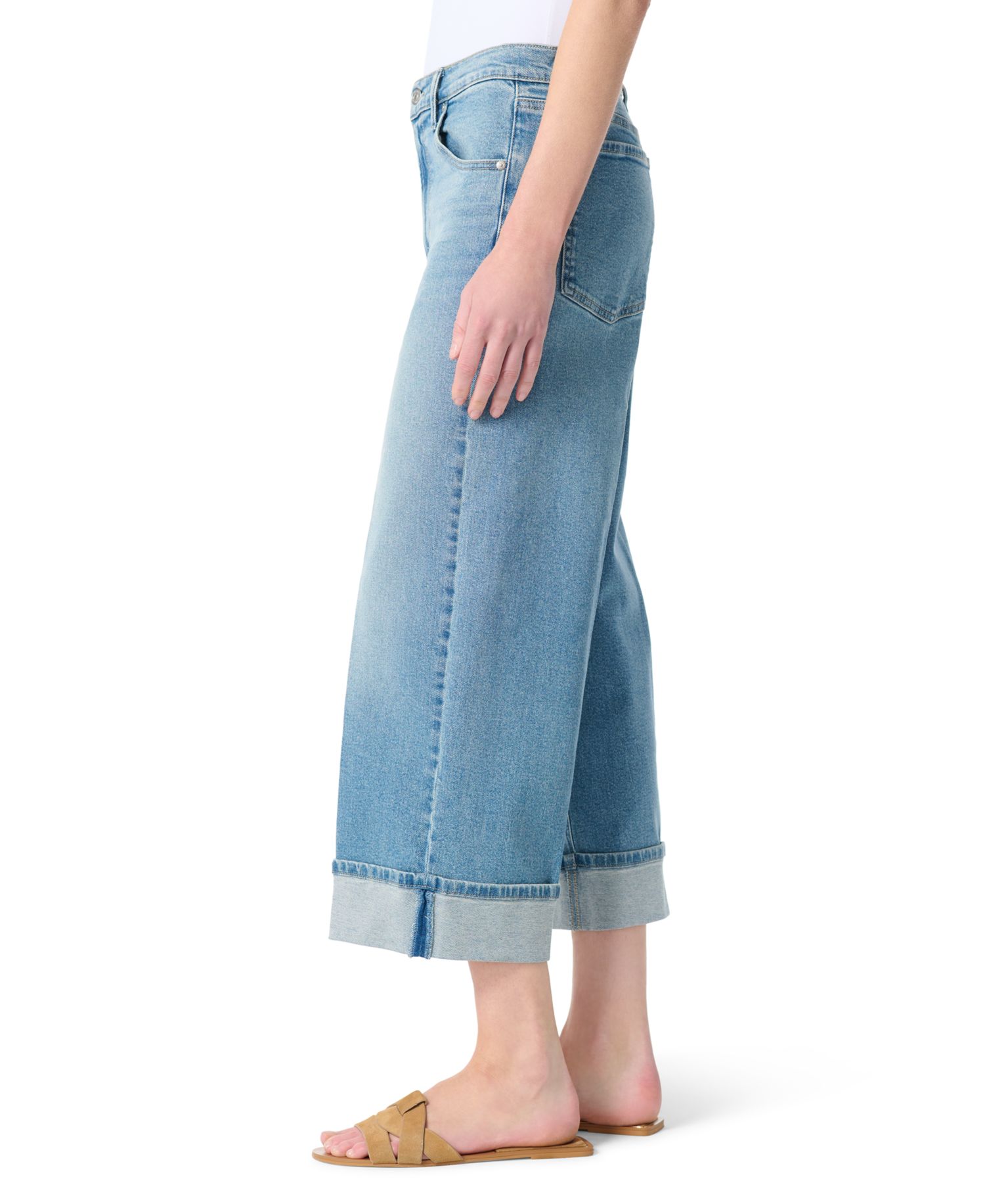 Women's High-Rise Wide-Leg Cuffed Jeans