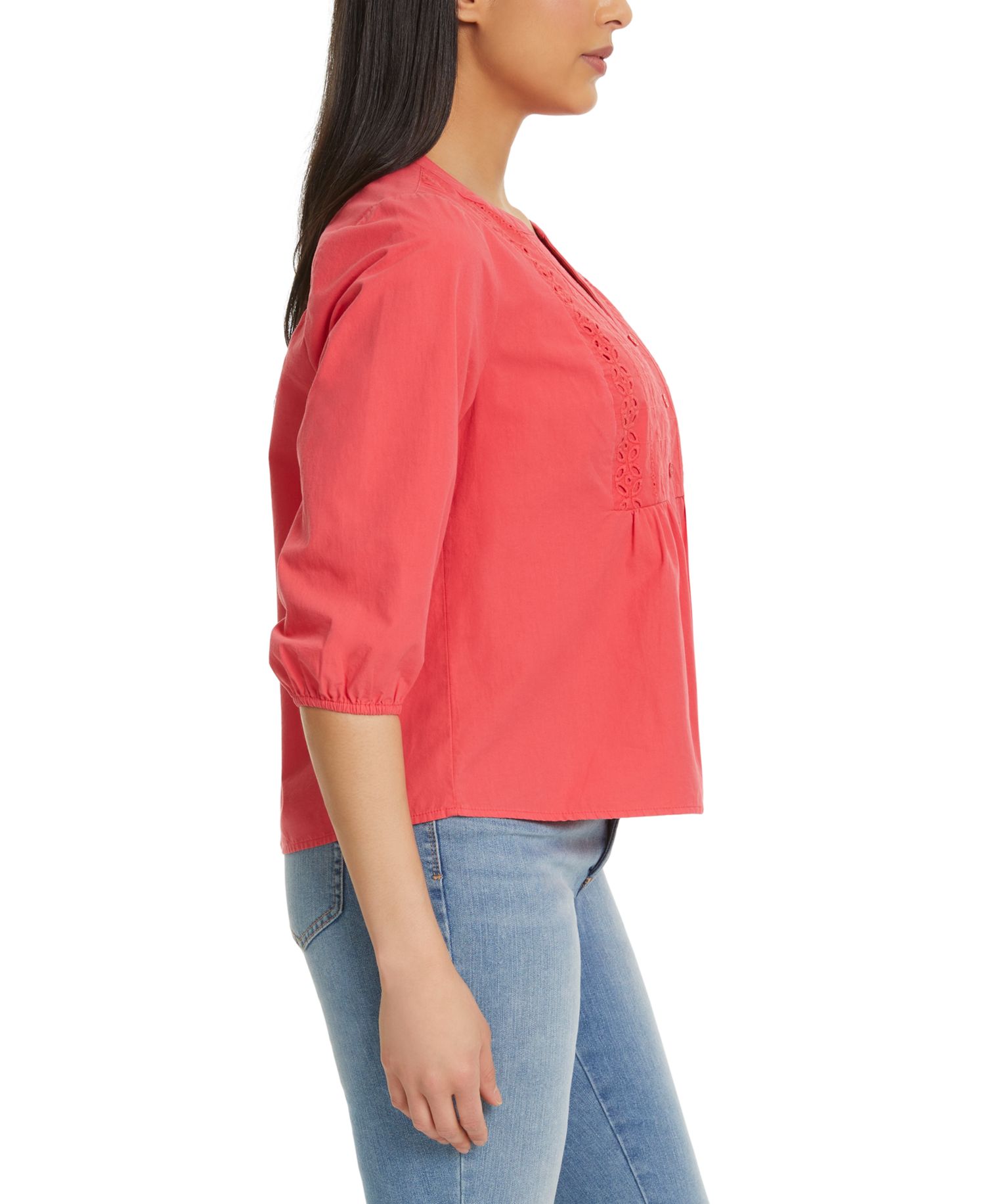 Women's Peplum Button-Front Top