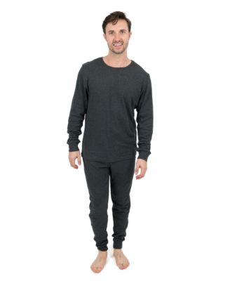 Men's Matching Family Two Piece Cotton Long Sleeve Shirt and Pants Solid Color Pajamas