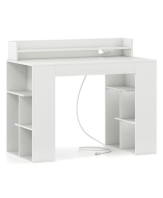 Computer Desk with Power Outlets and 2 Bookcases