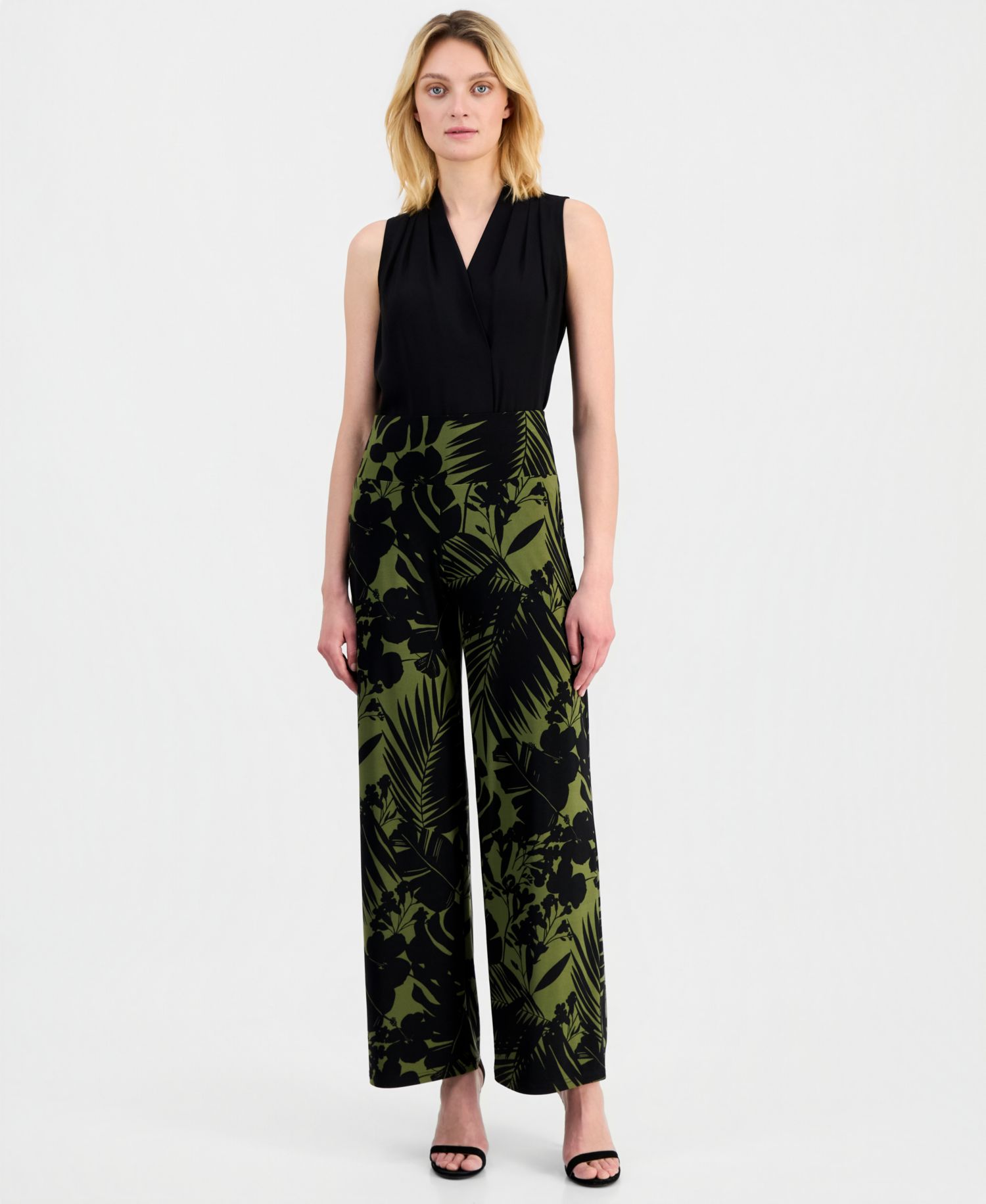 Women's Printed High Rise Wide Leg Pants, Regular & Petite