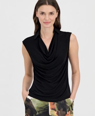 Women's Extended-Shoulder Cowlneck Top