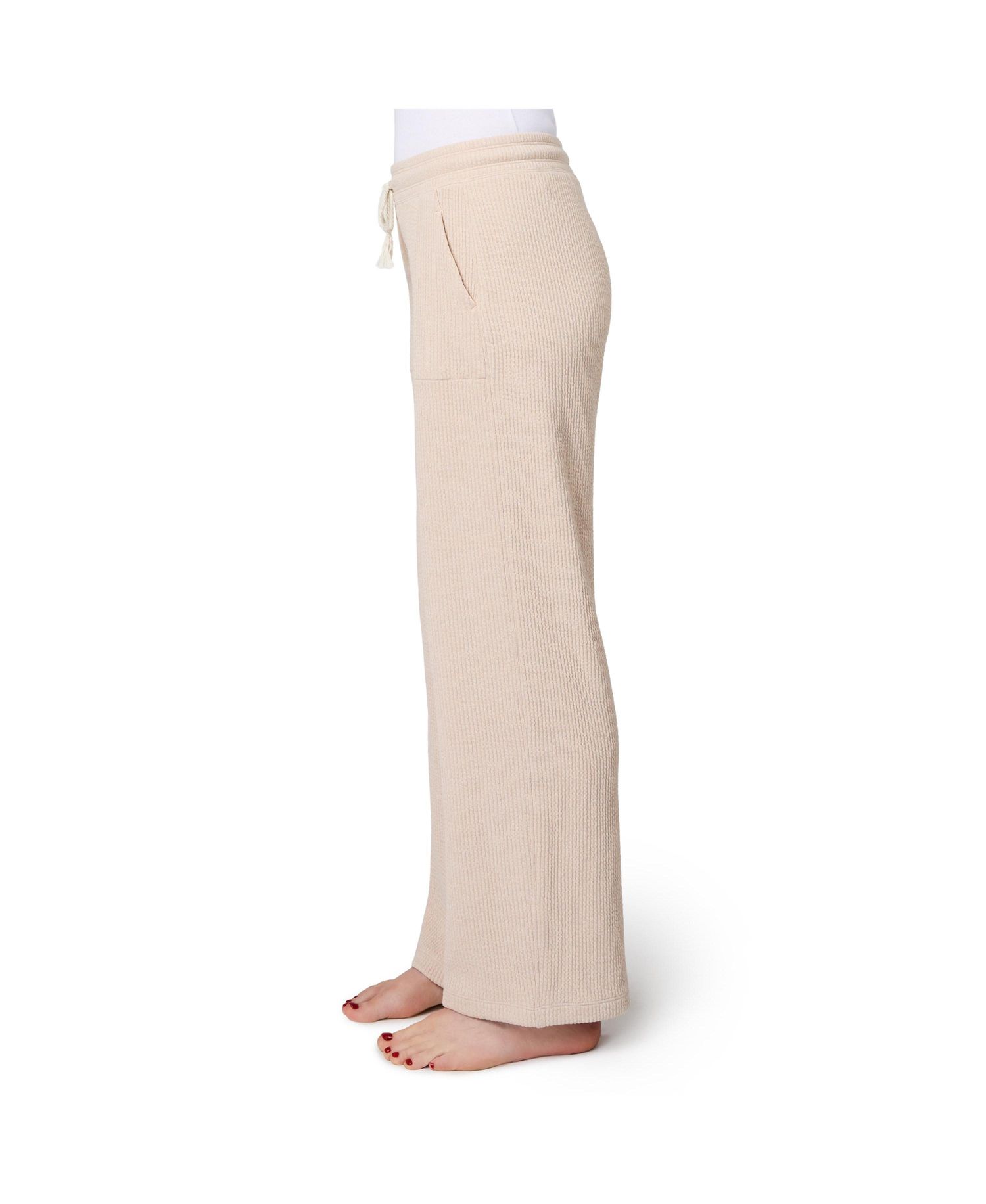 Women's Ripple Knit Long Wide Leg Pant