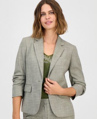 Women's One-Button Scrunch-Sleeve Blazer