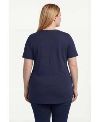 Women's Plus Size Perfect Short-Sleeve V-Neck Tunic Top