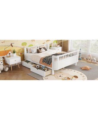   Wood Platform Bed with Rails