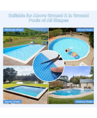 Rectangle Solar Pool Blanket 40 x 20 ft, 12-MIL Heat Retaining Cover with Carrying Bag