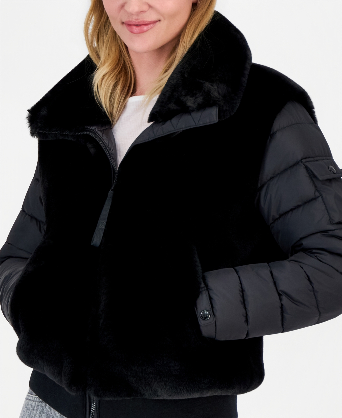 S13 Women's Carrie Faux-Fur Puffer Mixed-Media Coat