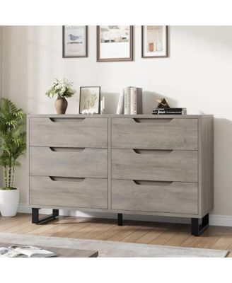 6 Dresser for Bedroom, 47.2 in Wide Dresser, Freestanding Vertical Drawer Cabinet with Storage