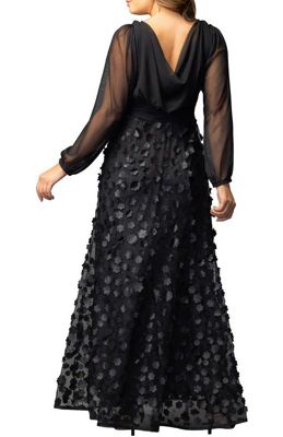 long sleeve maxi birthday dress Marcia Diamante Long Sleeve Maxi Dress / Nude | MESHKI main image 0
