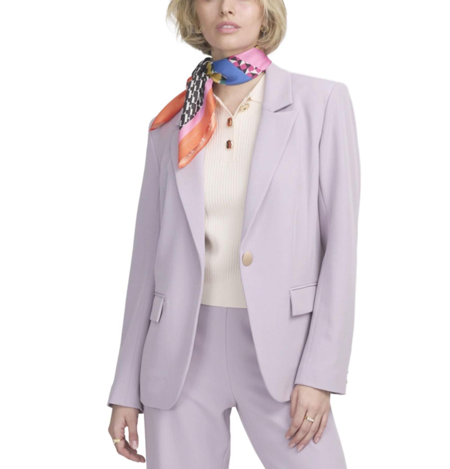 Женский пиджак ELLE Collection One-Button Blazer, цвет: Фиолетовый лавандовый — фото 1
