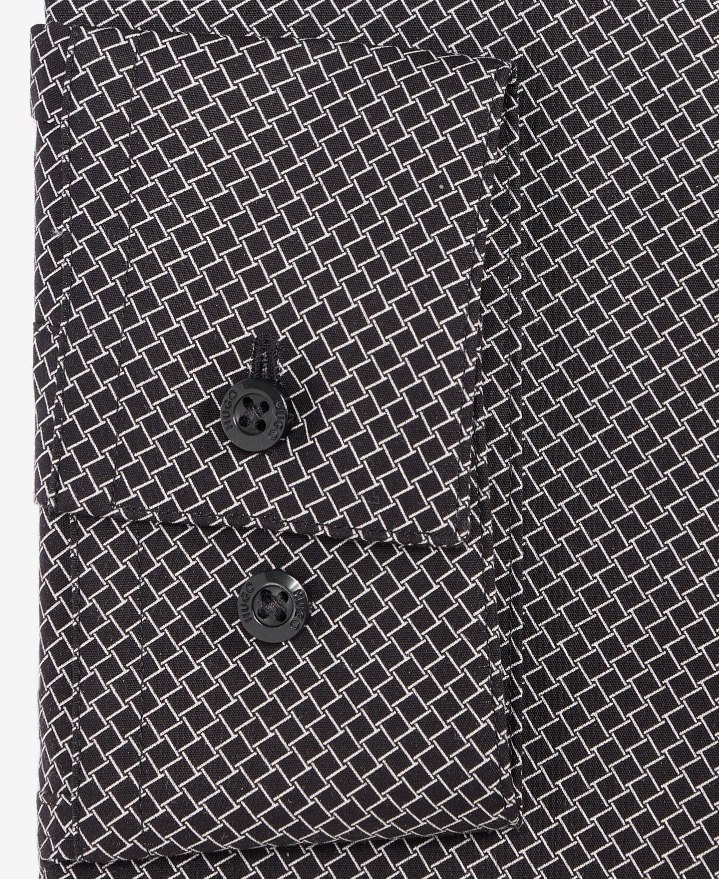 Мужские рубашки HUGO by Hugo Boss Modern-Fit Patterned Dress Shirt, цвет: Чёрный — фото 6