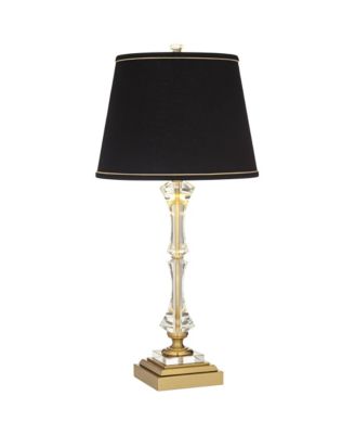 Windsor 32" Tall Large Traditional Glam End Table Lamp USB Port  Metal Crystal Single Living Room Charging