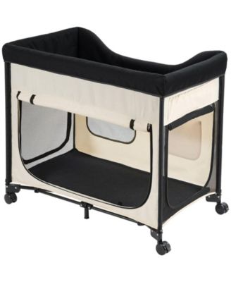 Elevated Lounge Foldable Bunk Pet Bed With Wheels