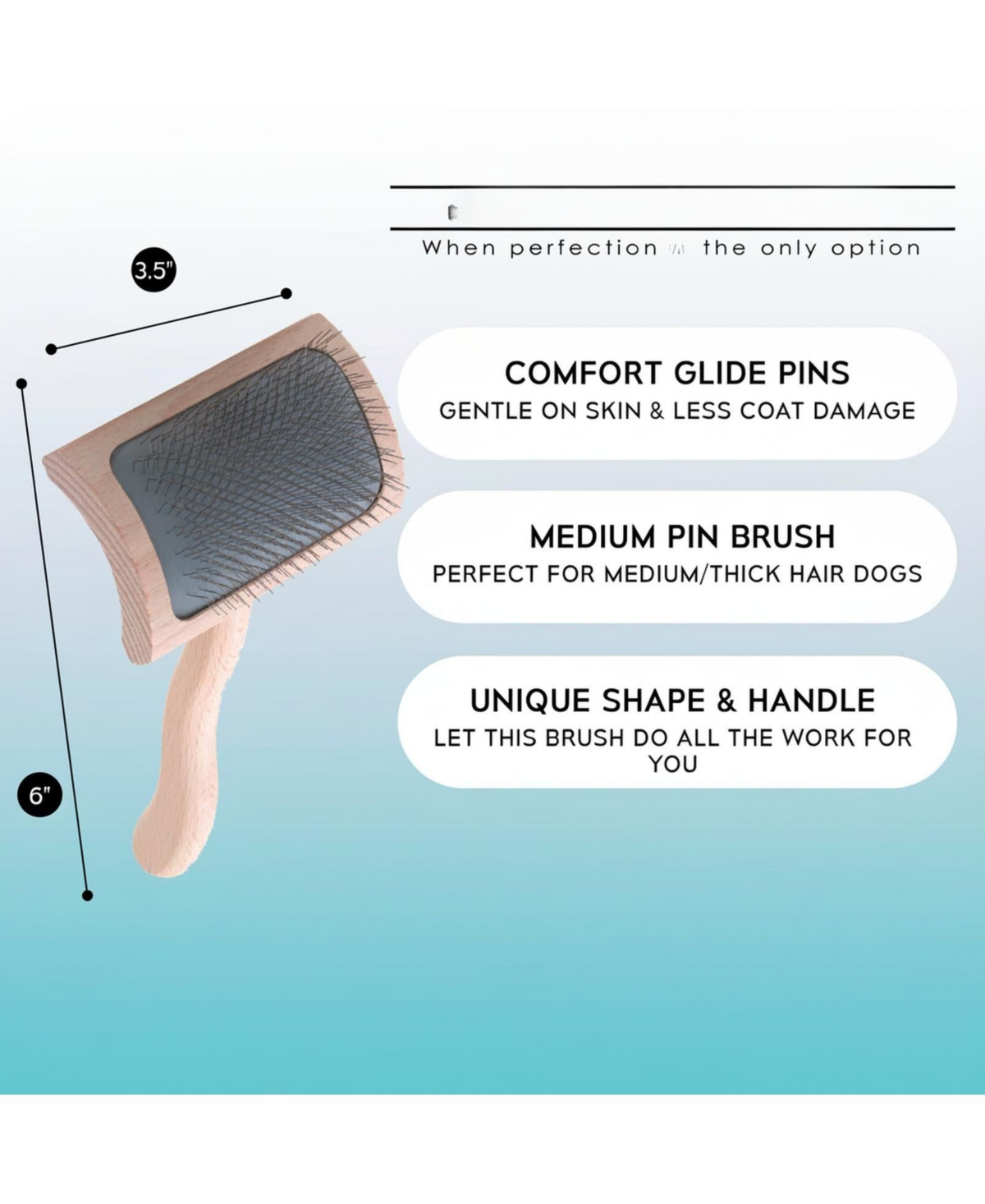 Aronkl Slicker Dog Brush Stainless Steel Pins Beechwood Handle Lightweight Groom Like Pro