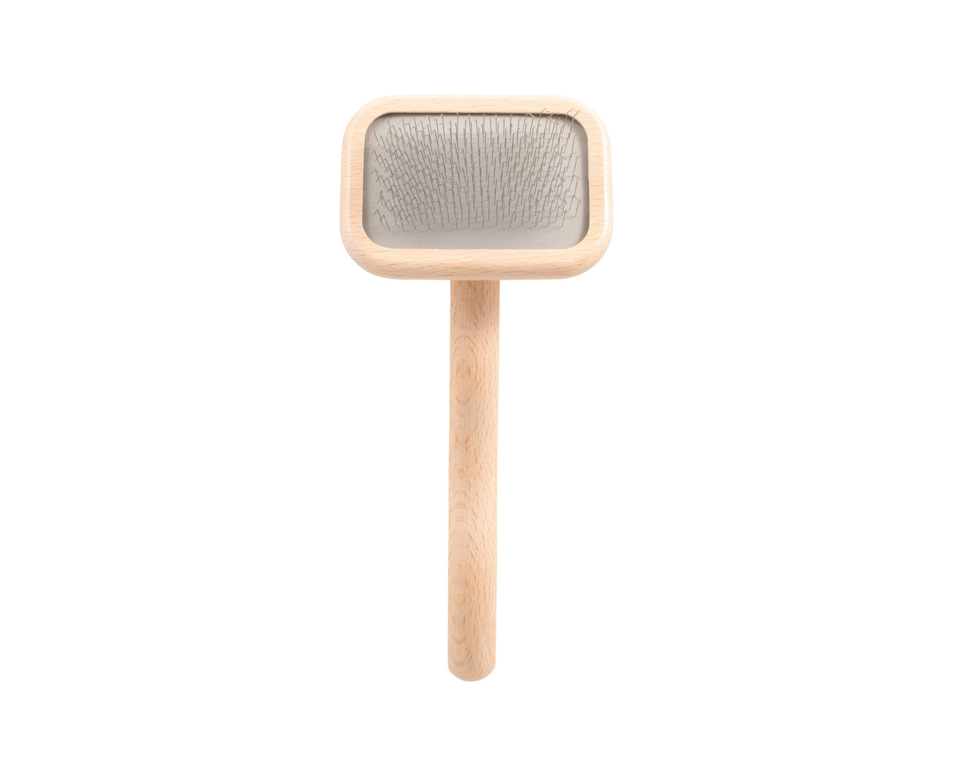 Aronkl Slicker Dog Brush Stainless Steel Pins Beechwood Handle Lightweight Groom Like Pro