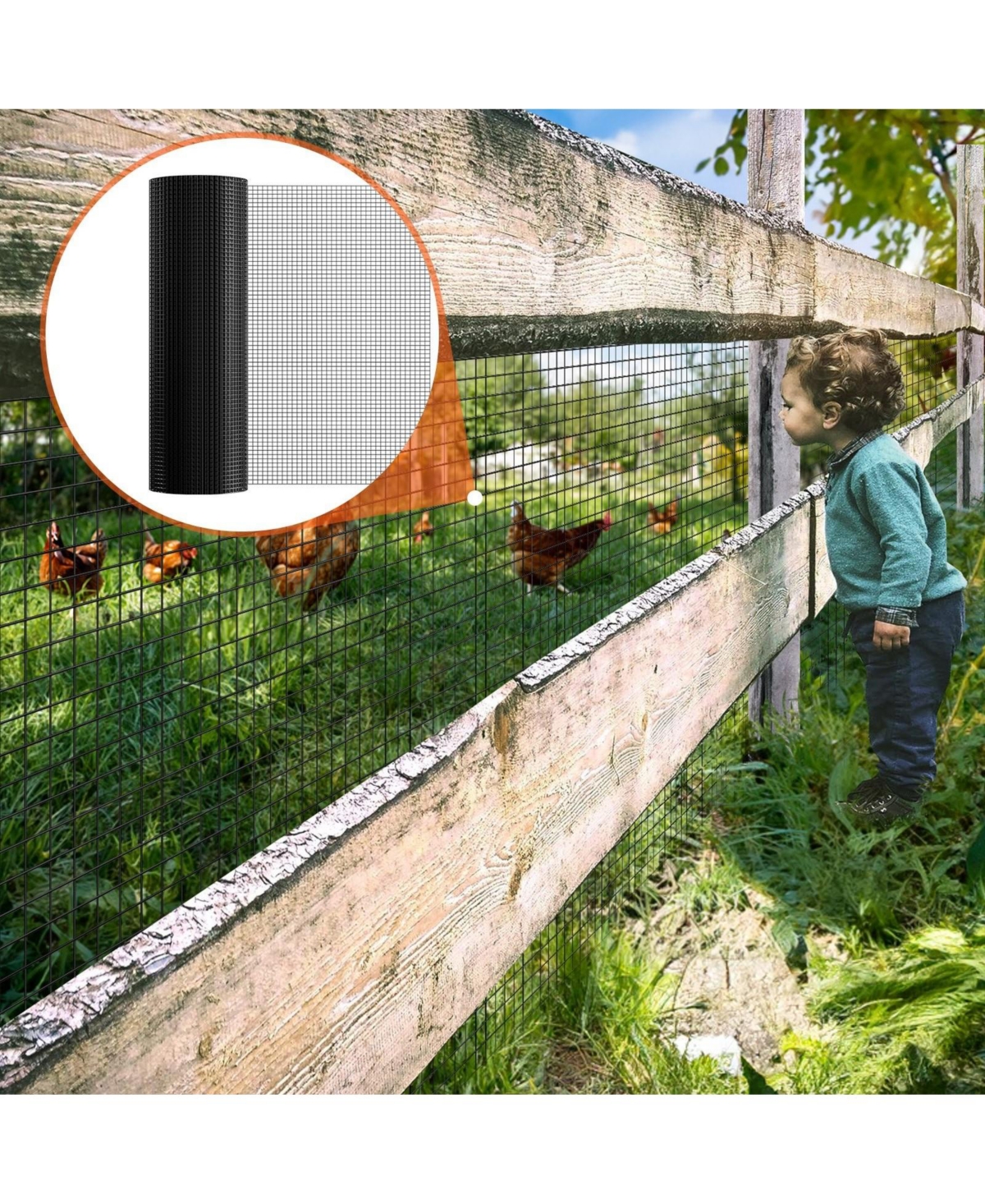 Sugift Vinyl Coated Hardware Cloth Mesh Roll for Poultry Enclosures