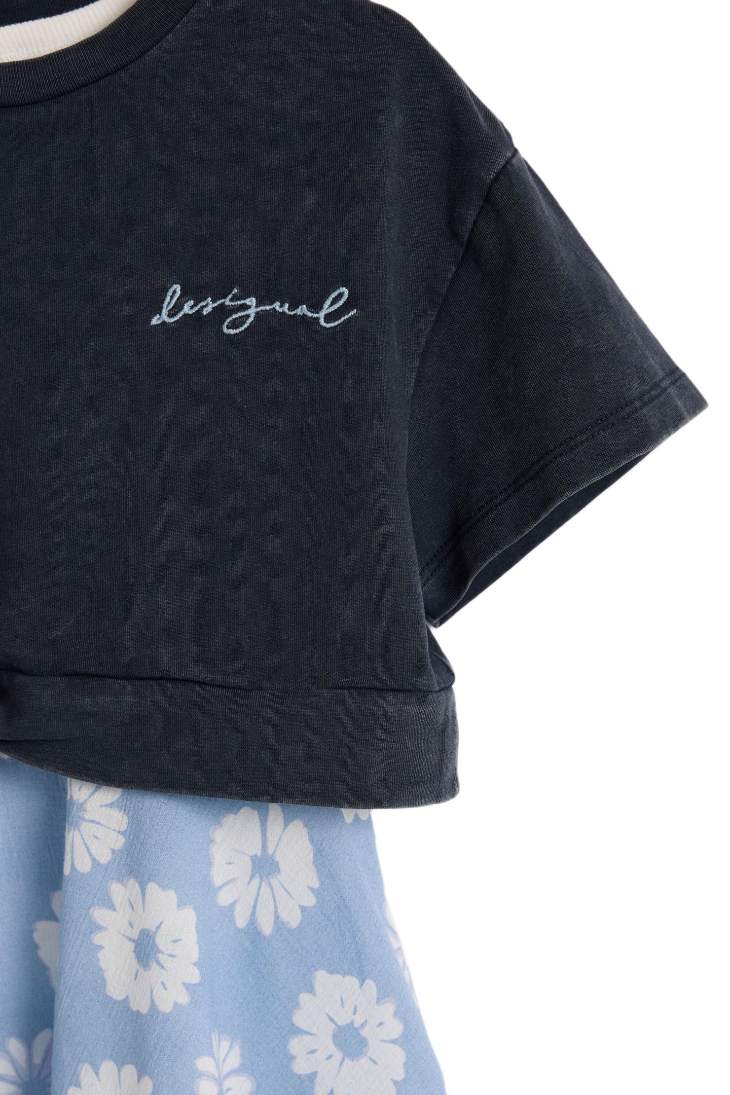 Платье Desigual 's 2-in-1 floral dress для девочек, цвет: Синий / Светлый синий — фото 4