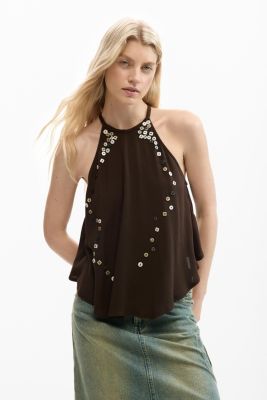 Women's Halter blouse appliques