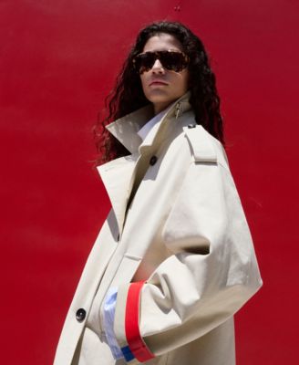 Selection Women's Funnel Neck Buckle Trench Coat