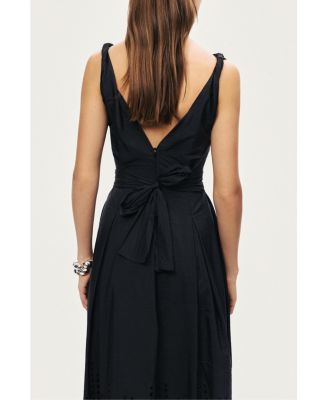 Women's Sleeveless Embroidered Midi Dress