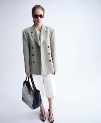 Selection Women's Flap Pockets Straight Suit Blazer