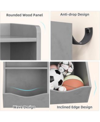 Set of 2 Three-Tier Kids Bookshelves, Toy Storage Cabinet with Cubby Shelves for Bedroom, Classroom, Playroom, Nursery